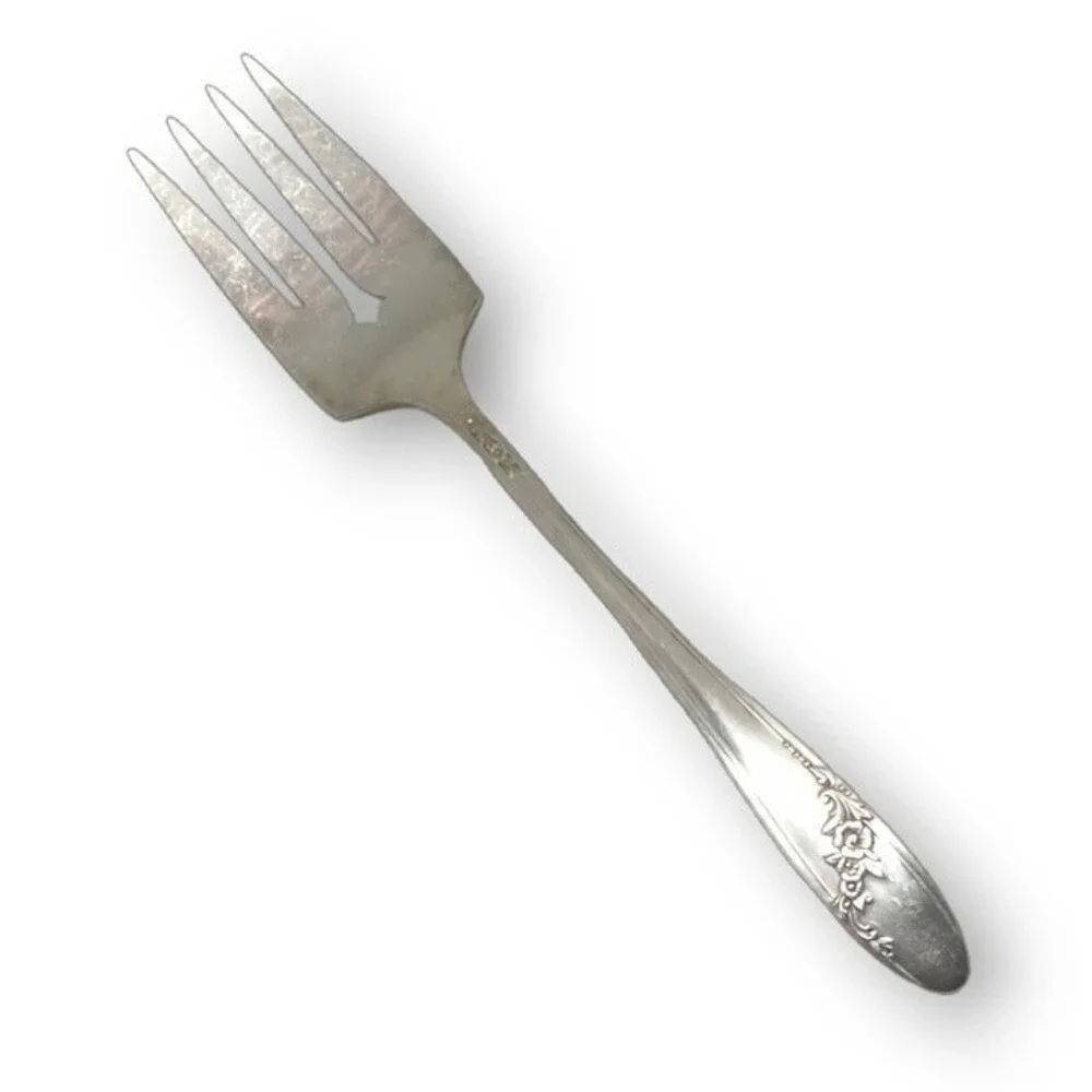 Oneida Community Plate Queen Bess II Medium Solid Cold Serving Fork-VIntage-MCM